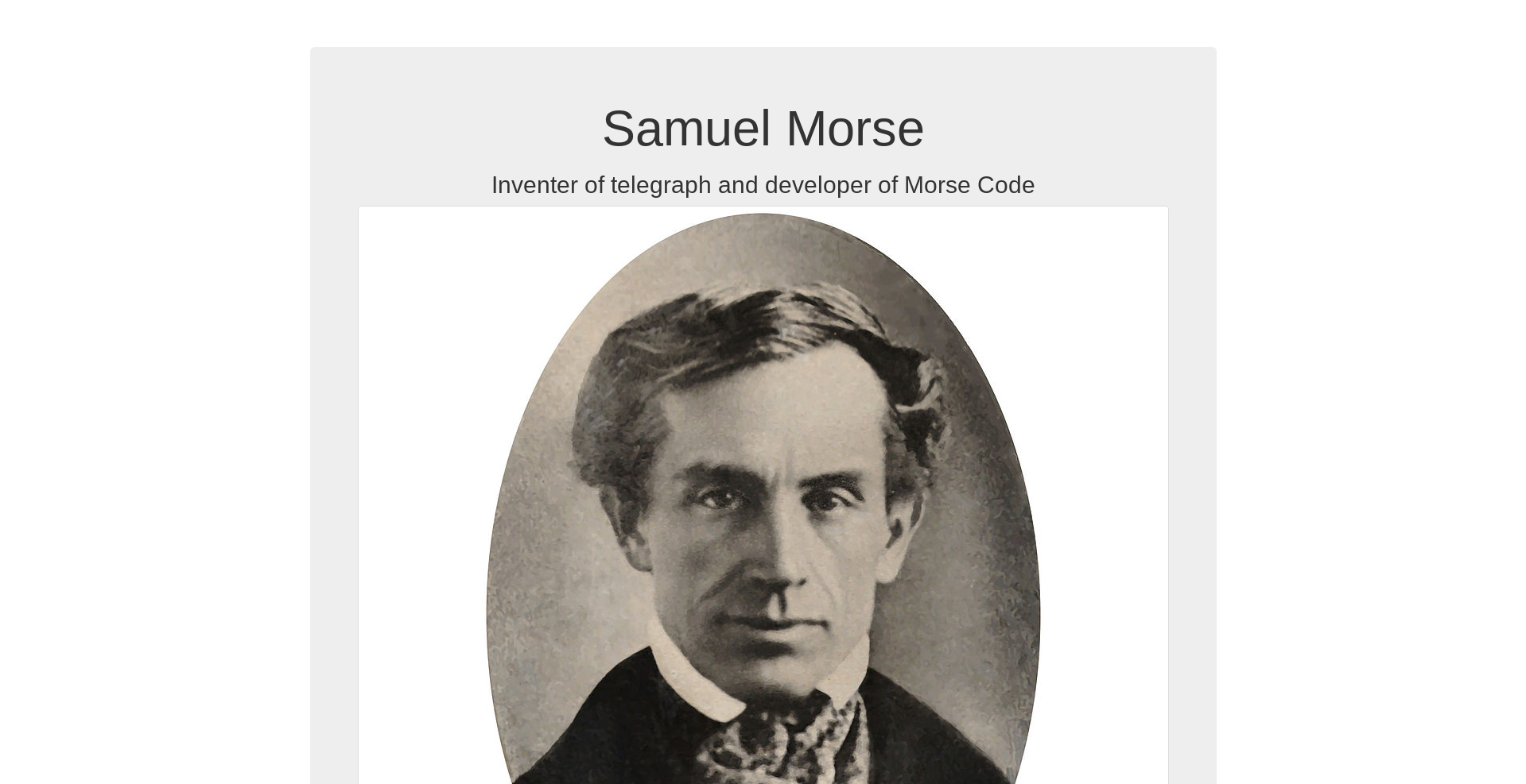 Samuel Morse Tribute Page